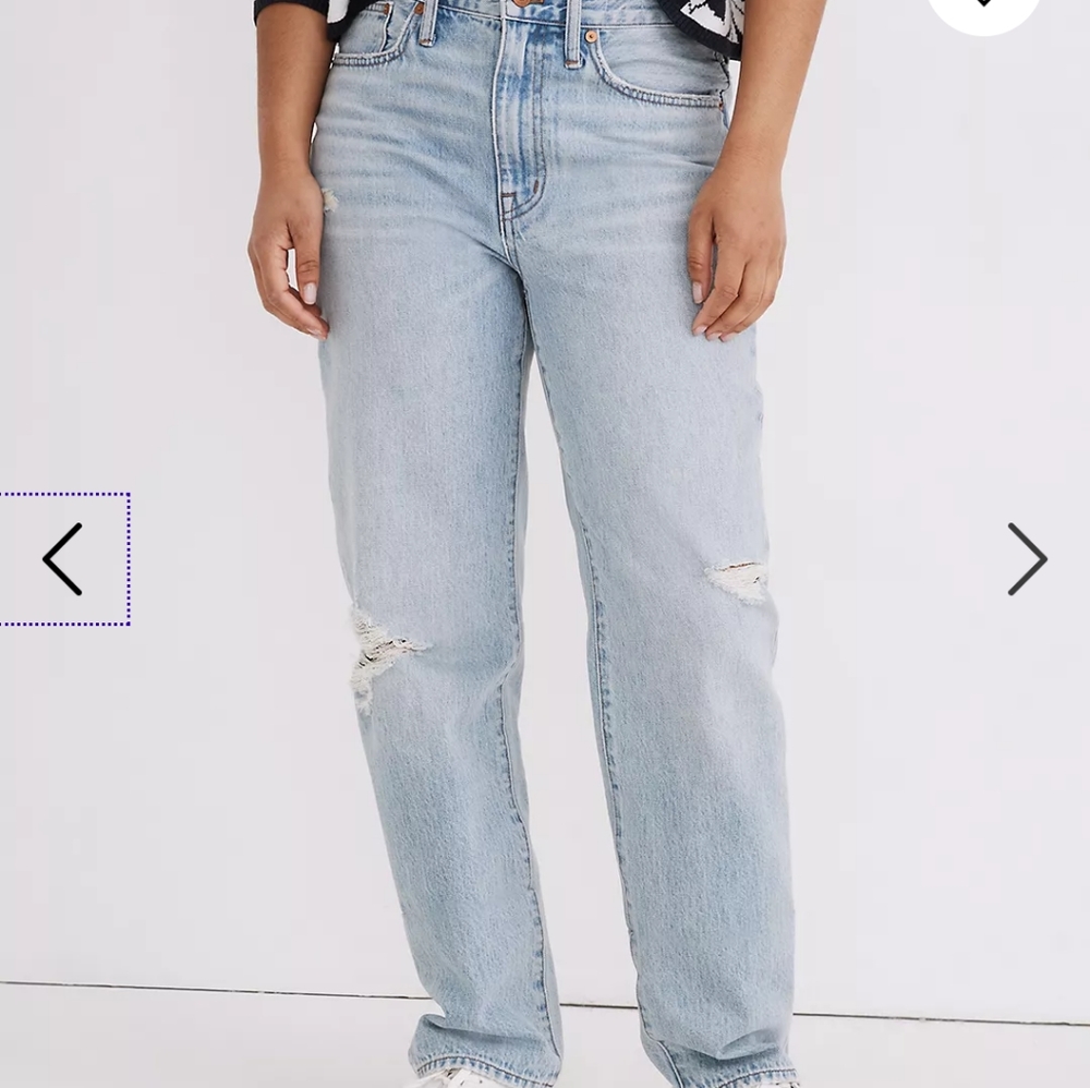 Madewell Relaxed Light Wash Ripped Jeans